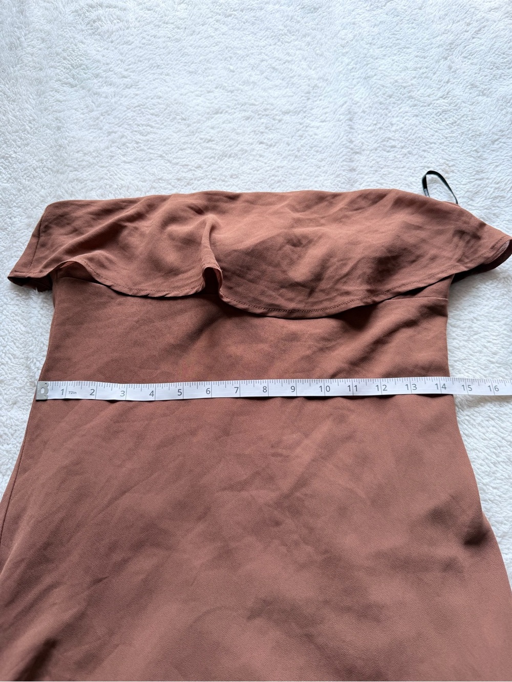 Elegant Brown Strapless Dress - Picture 6 of 8